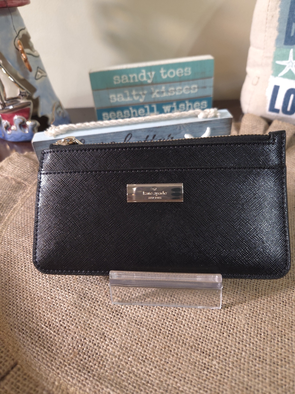NWT Kate Spade Kenzie Black Large Cardcase In Box - Picture 2 of 6
